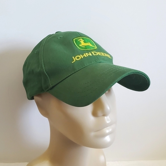 John Deere Green Yellow Baseball Hat Cap Nothing Runs Like A Deere - Picture 2 of 13